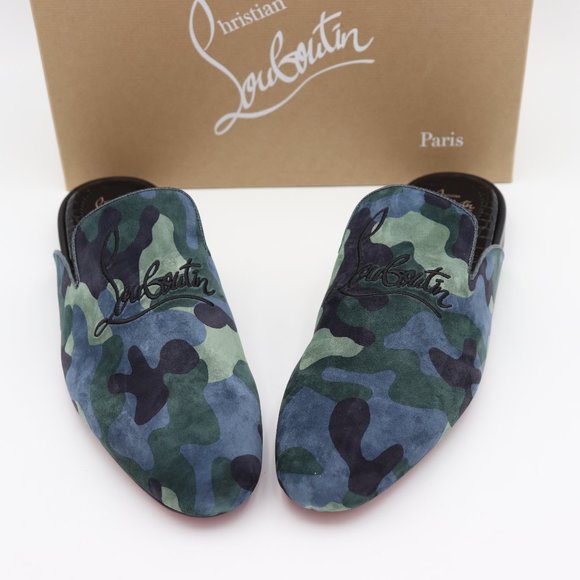 Christian Louboutin Other - NIB Christian Louboutin Coolito Camo Suede Flat Mules Slippers